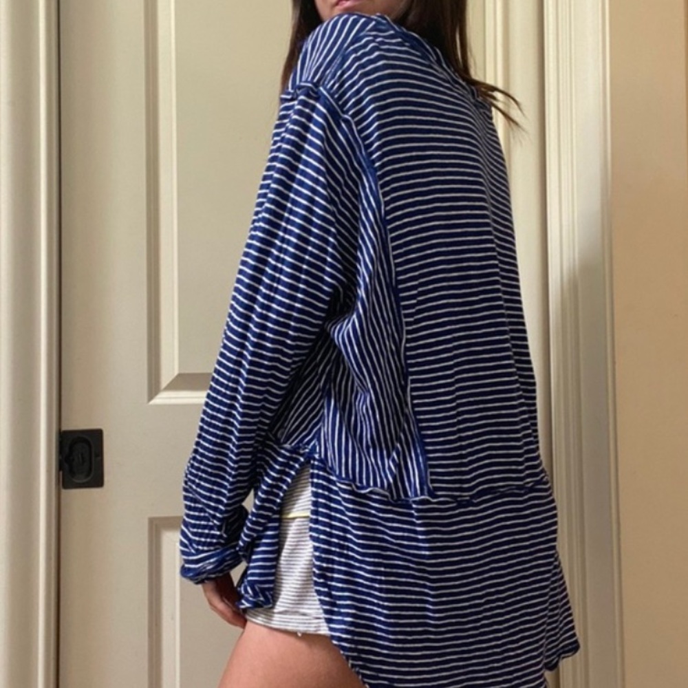 We the Free Hong Kong Henley blue/white stripe - Picture 4 of 5